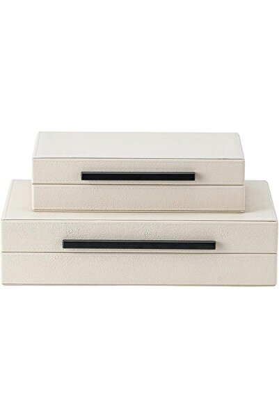 GENERAL XIGEXIGE Faux Leather Large Modern Stackable Nesting Jewelry Box with...