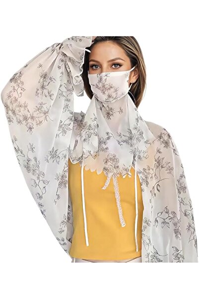 TERRIFI Women's Lightweight Chiffon Floral Sun Protection Shawl with Integrat...