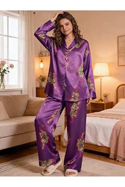 GENERAL 2-Piece Women's Long Sleeve Pajamas, Button-Down Pajama Sets, Cute Lo...