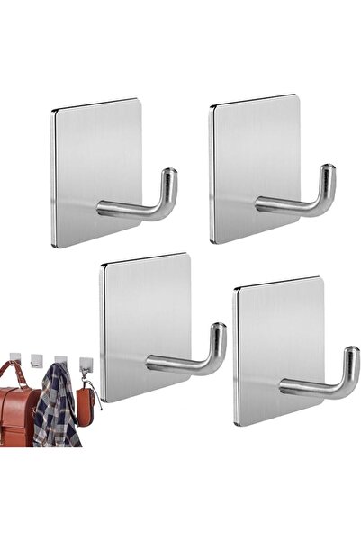 GoodTool 4 Pack Self-Adhesive Hooks, Waterproof Wall-Mounted Towel Hooks, Hea...