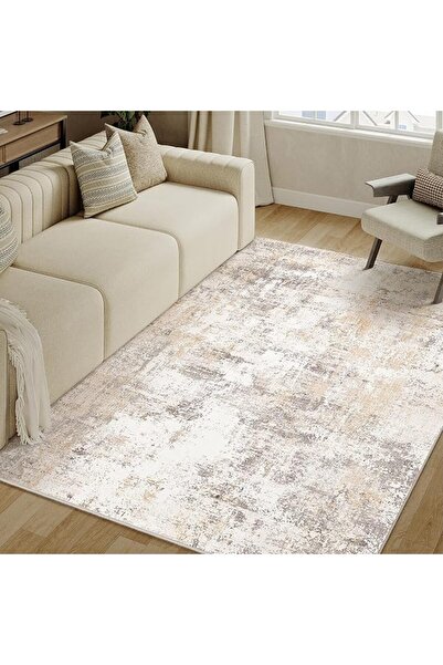 GENERAL PureCozy Modern Living Room Rug 120x170cm Brown Grey Washable Rugs | ...