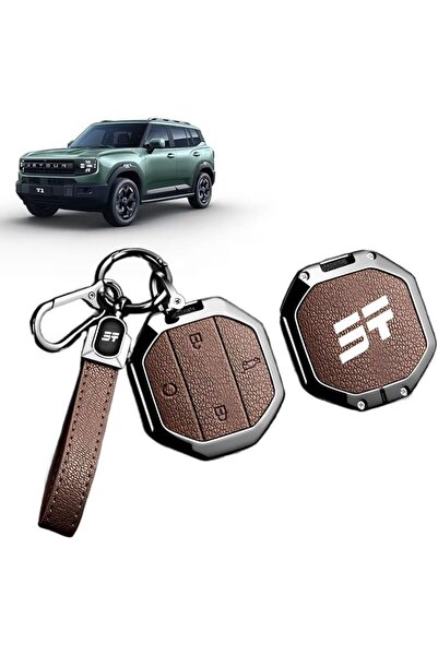 GENERAL Car Key Shell Cover For Jetour T1 2025-2026 Car Key Zinc Alloy And PU...