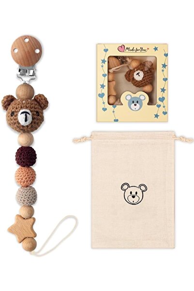 Generic Cute Bear Pacifier Clip for Boys and Girls, Animal Pacifier Holder fo...