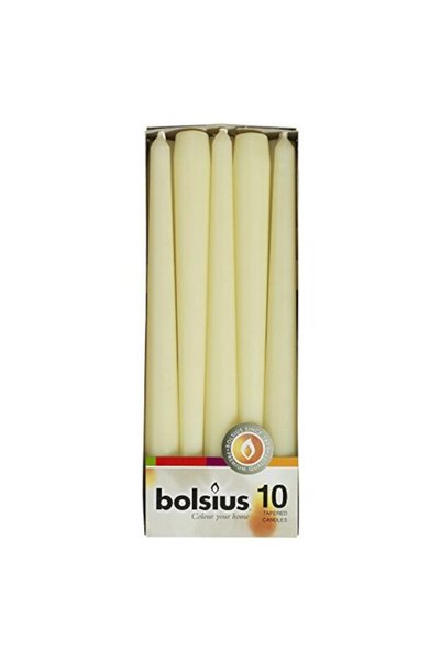 Bolsius Lumanare Conica Crem, 10 Bucati