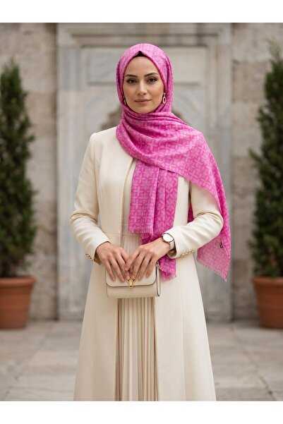 Vissona Kadın Fresh Ipek Şal 90x210 Fuşya Pembe