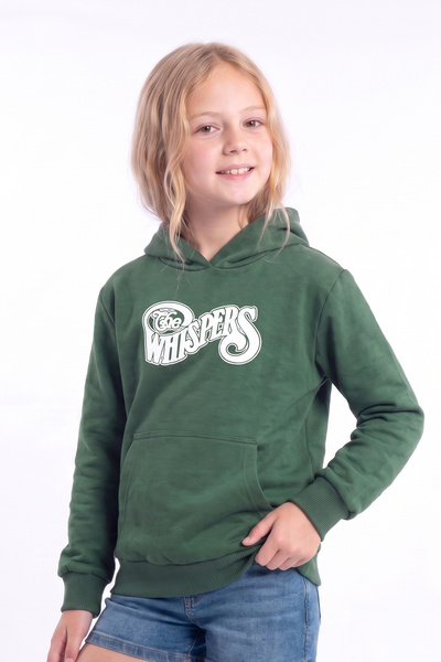 FYK KİDS Girl's Printed Kangaroo Pocket Long Sleeve Hooded Sweatshirt