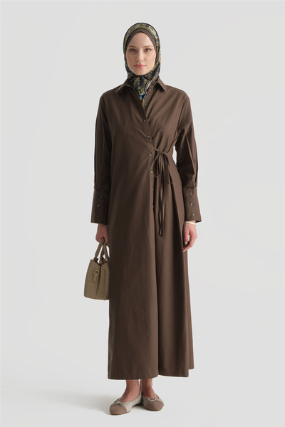 Armine Lacing Detailed Dress Cocoa