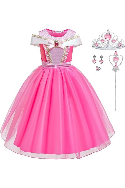 TERRIFI Girls Princess Costume Pink Dress Up Outfit, Princess Costumes, for C...