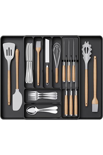 Yelajoy Silverware Organizer, Expandable Kitchen Drawer Tray, Adjustable Uten...