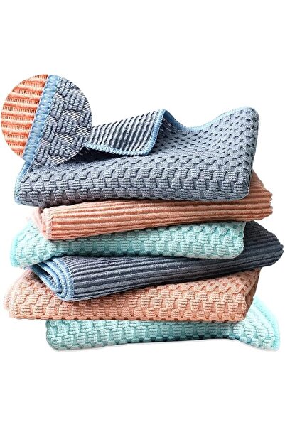 Yelajoy 6 PCS Cleaning Cloths, Reusable Dish Towels for Kitchen, Absorbent Ho...
