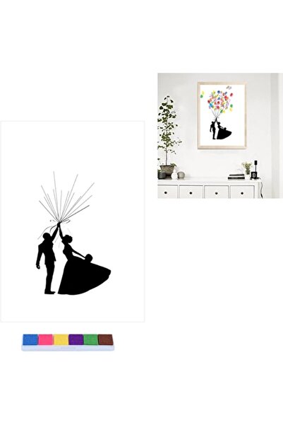 GENERAL DIY Pattern Guest Book Chemical Fiber Canvas Fingerprint Guest Sign I...