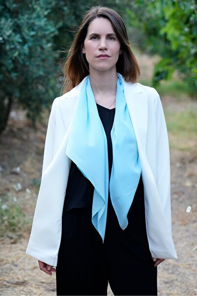Defne&Apollon İpekçilik 100% Silk Scarf – Blue