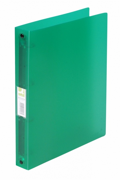 Q-Connect Caiet Mecanic 4 Inele - D25Mm, Coperti Flexibile Pp, - Verde Transp...