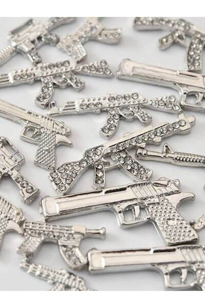 OEM 10 decorațiuni de unghii cu cristale 3D aleatorii, cu pistol argintiu și ...