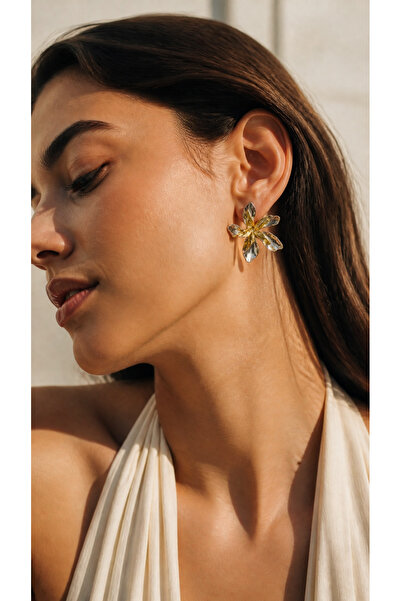 Mise Aksesuar Gold and Silver Colored Premium Exquisite Earrings