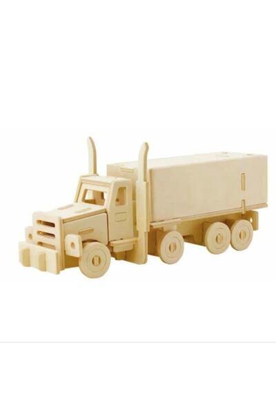 Robotime Puzzle 3D, Lemn, Camion american cu semiremorca, 38 piese