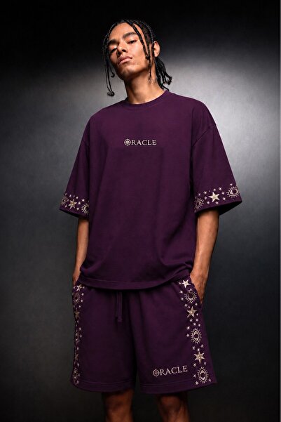 Slatra Men's Mürdüm Oracle Embroidered Above-Knee Shorts