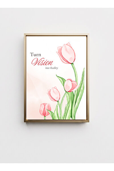 LOWHA Canvas Wall Art on Wood Frame with Gold Floating Frame &Motivational Ph...