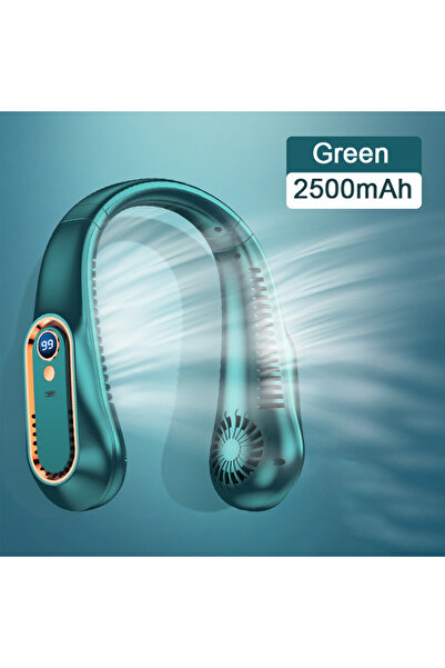 Choice1 green Hanging Neck Fan Digital Display Power Ventilador Bladeless Nec...