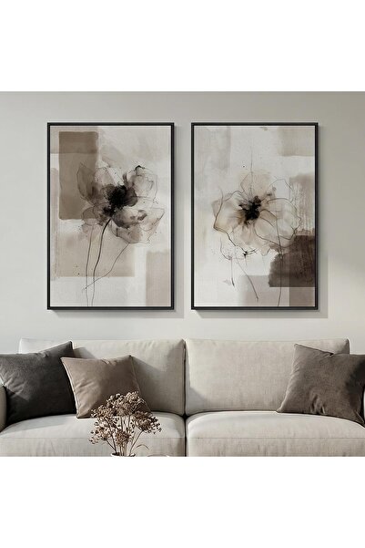 ALAYRA International Signtouch Neutral Floral Set of 2 30x40 cm With Outer Fr...