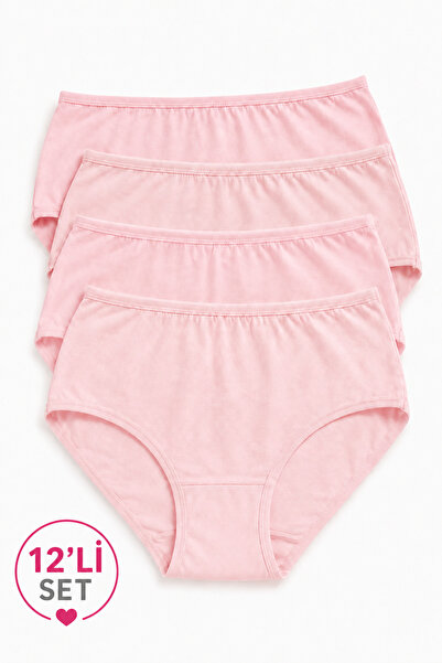 İpeksi Collection 100% Cotton High Waist Daily Panties 12 Pack