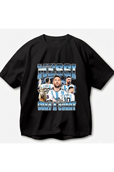 SVART WEAR Lionel Messi Printed Vintage Y2K Retro Unisex Oversize 100% Cotton...