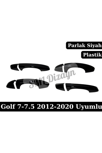 SML Dizayn VW Golf 7 - Golf 7.5 Uyumlu Kapı Kolu Kaplama Seti - Parlak Siyah ...