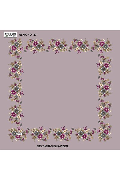 REYYAN Covoraș plat cu flori, în pungă, pentru broderie, stil Yemeni, 90x90 c...