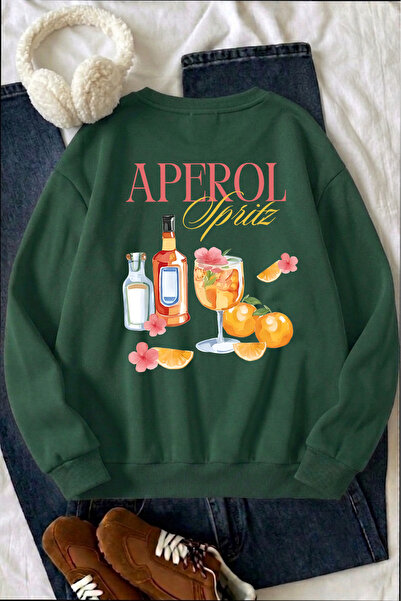 uyguntarz Unisex Aperol Printed Crew Neck Sweatshirt
