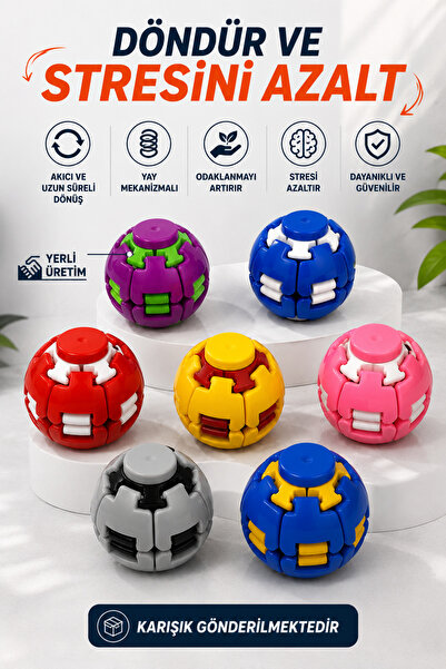 hauswert Bas Döndür Stres Topu Stres Giderici Mekanizmalı Renkli Fidget Spinn...