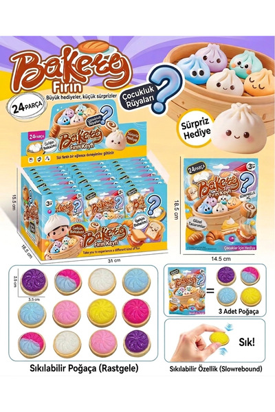 vattara Squishy Çin Mantısı Bakery Yeni Seri Sukuşi Kapalı Paket 3 Adet Mini ...