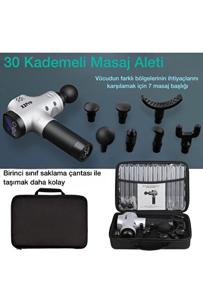 KRAFT HART X3pro Masaj Tabancası 7 Başlıklı Spor 30 Hız Vurmalı Süper Sessiz Fırçasız Motor