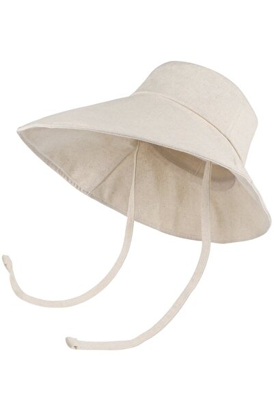 STARSTAR Women's sun hat beige 17cm wide brim foldable UV adjustable.