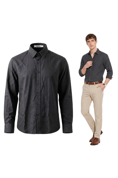 OtherMax Cămașă Bărbătească din Bumbac Casual de Vară Mânecă Lungă Elegantă N...