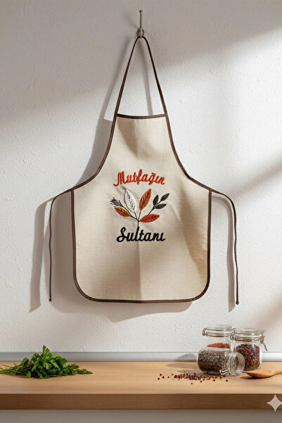 Villadia Home Textile Mutfak Önlüğü Nakış Punch İşlemeli Yemek Pişirme Önlüğü...