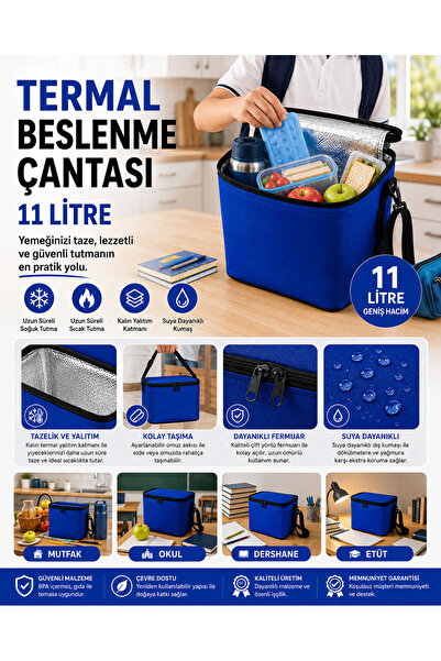Vip Home Concept Market Ürünleri 11 Liter Thermal Lunch Bag Thermal Insulated...