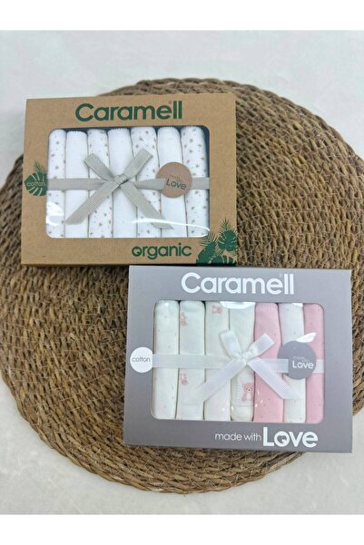 Caramell Patterned Combed Cotton Baby Mouth Wipes, Pack of 7 (2 Packs)