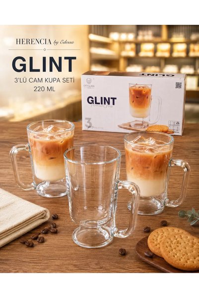 Herencia Glint - 3 PCS Kupa Bardak (220 ML)