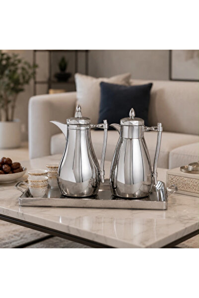 laverahome Luxury Silver Shiny Color Hospitality Tramss Set |