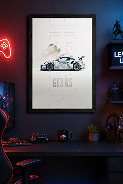 Charmbi Porsche 911 GT3RS Ξύλινη ζωγραφική τοίχου με αφίσα δώρου Premium Έκδο...