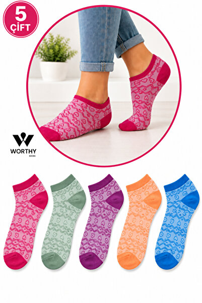 WORTHY SOCKS 5 Pack Women's Booties Ankle Socks