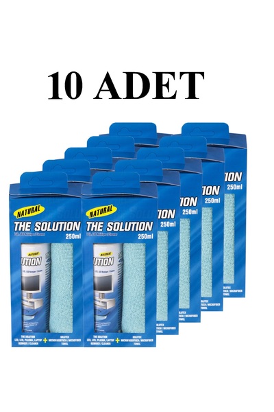 natural the solution Lcd, Led, Ekran, Cam, Krom, Tablet, Bilgisayar, Televizyon, Cep Telefonu, Gözlük, Kamera, Koruyucu Ve Parlatıcı Doğal Temizleme, Temizleyici, Temizlik Seti – 250 ML 10 adet