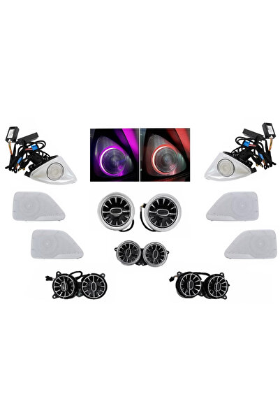 tuningset Kit pentru guri de ventilație AC, LED cu 64 de culori, difuzoare ro...