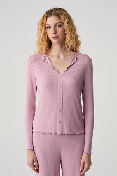 Catherine's Pointel kumaş pat detaylı rahat kesim pijama takımı