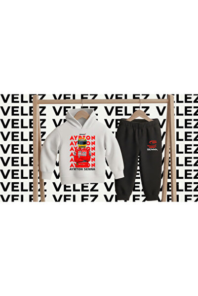 STİL-X Ayrton Senna Printed 3 Threaded Yarn Hooded Children's Tracksuit Set