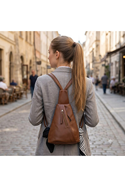 valentina victoria Valvi̇c Genuine Leather Transformer Backpack and Banan Bag.