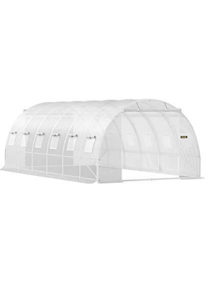 VEVOR Sera pentru flori si legume, Alba, 6.1 x 3 x 2.1 m, 140 g/cm³ PE, cadru...