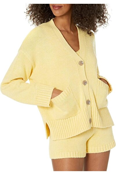The Drop Brigitte Cotton Blend Women's Cardigan, Butter