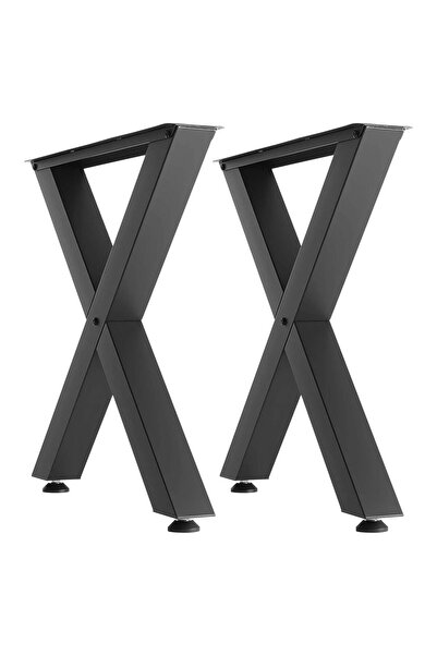 Vivatechnix Set 2 picioare de masa, Cadru X, Otel, Negru, 750x760 mm, max 100...