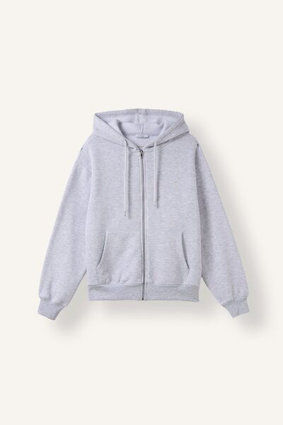 DeFacto Relax Fit Hooded Basic Plain Thick Sweatshirt Fabric Cardigan C1809Ax...
